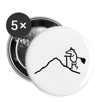 Maulwurf klettern - Buttons groß 56 mm (5er Pack) - Weiß - Vorne