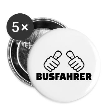 Busfahrer - Buttons groß 56 mm (5er Pack) - Weiß - Vorne