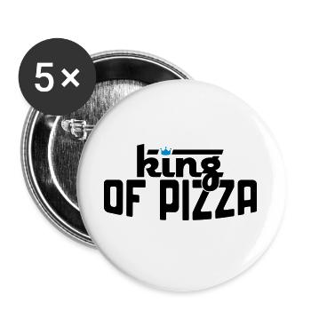 Pizza - Buttons groß 56 mm (5er Pack) - Weiß - Vorne
