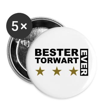Bester Torwart - V2 - Buttons groß 56 mm (5er Pack) - Weiß - Vorne