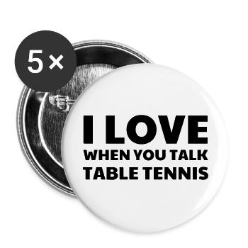 Table Tennis - Ping Pong - Sport - Racket - Ball - Buttons groß 56 mm (5er Pack) - Weiß - Vorne