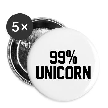 99% unicorn - Buttons large 2.2''/56 mm (5-pack) - white - Front