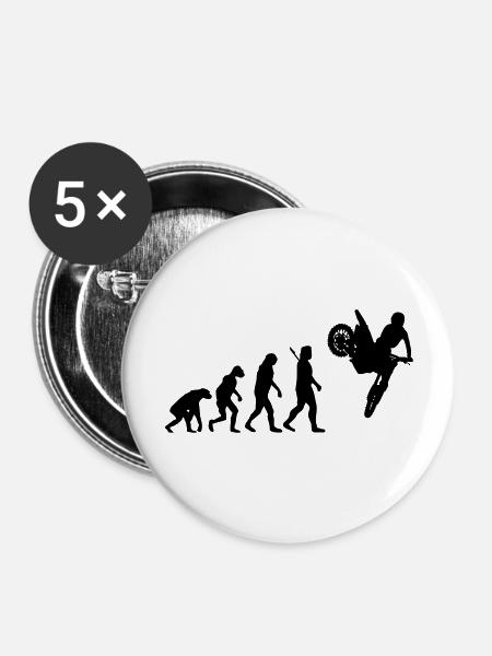 Evolution Moto Cross - Buttons groß 56 mm (5er Pack) - Weiß