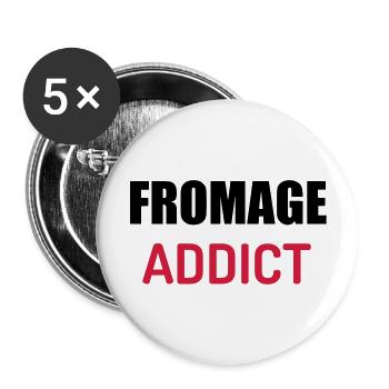 Fromager / Fromage / Travail / Métier / Job - Lot de 5 grands badges (56 mm) - blanc - Devant