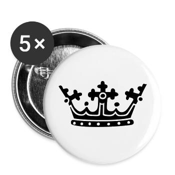 Crown, Pirnce, Princess - Buttons large 2.2''/56 mm (5-pack) - white - Front