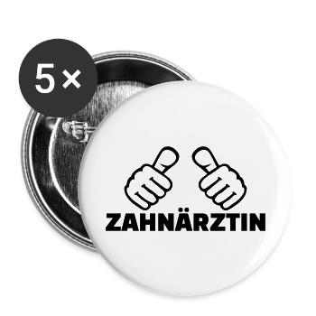 Zahnarzt - Buttons groß 56 mm (5er Pack) - Weiß - Vorne