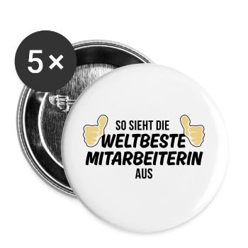 die weltbeste mitarbeiterin - Buttons groß 56 mm (5er Pack) - Weiß - Vorne
