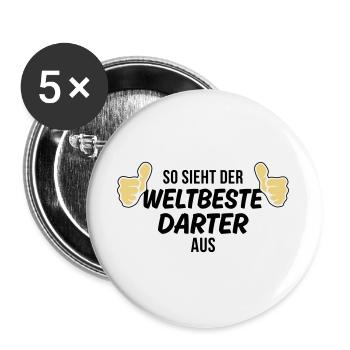 der weltbeste darter - Buttons groß 56 mm (5er Pack) - Weiß - Vorne