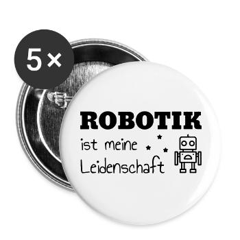 robotique / robot / roboticien / technologie - Lot de 5 grands badges (56 mm) - blanc - Devant