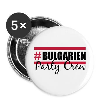 bulgarien party crew - Buttons groß 56 mm (5er Pack) - Weiß - Vorne