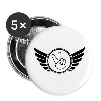 wappen_peace_01 - Lot de 5 grands badges (56 mm) - blanc - Devant
