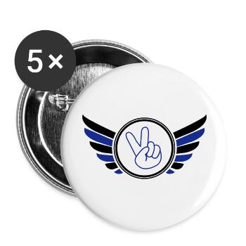 wappen_peace_02 - Lot de 5 grands badges (56 mm) - blanc - Devant