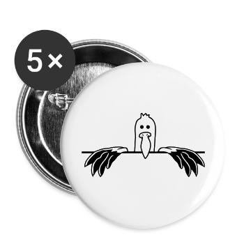 funny sign curious moeve - Buttons large 2.2''/56 mm (5-pack) - white - Front