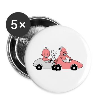 accident, crash, driving, damage, driving, driving - Buttons large 2.2''/56 mm (5-pack) - white - Front