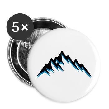 mountains design - Buttons groß 56 mm (5er Pack) - Weiß - Vorne