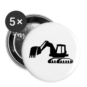 bagger_1 - Buttons groß 56 mm (5er Pack) - Weiß - Vorne