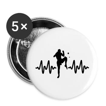 Kickboxen - Buttons groß 56 mm (5er Pack) - Weiß - Vorne