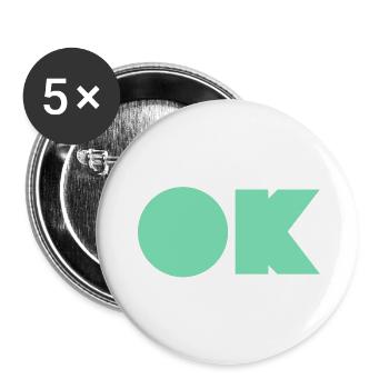 OK KPOP - Buttons large 2.2''/56 mm (5-pack) - white - Front