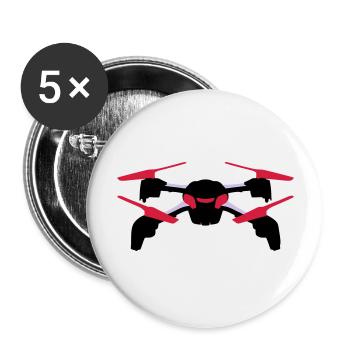 Drohne - Buttons groß 56 mm (5er Pack) - Weiß - Vorne
