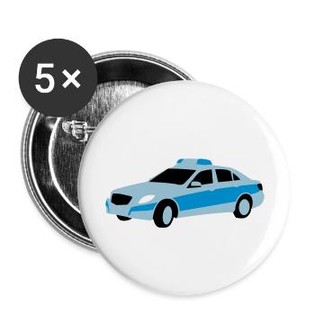 polizei - Buttons groß 56 mm (5er Pack) - Weiß - Vorne