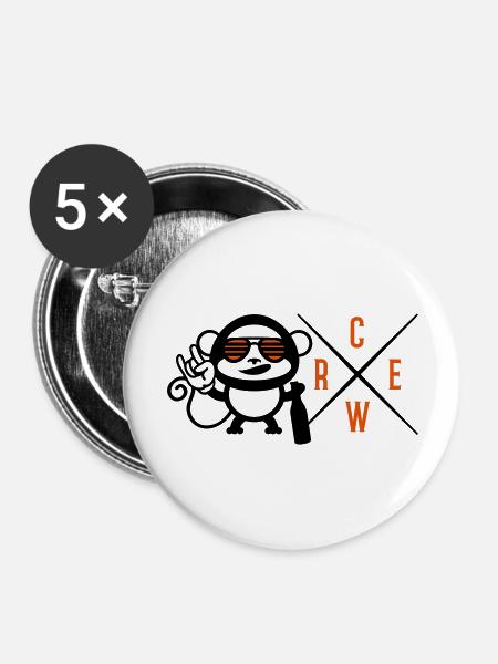 monkey crew - Buttons groß 56 mm (5er Pack) - Weiß