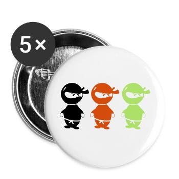 ninjas_002 - Buttons groß 56 mm (5er Pack) - Weiß - Vorne