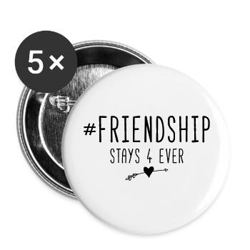 friendship_stays_forever_heart - Buttons groß 56 mm (5er Pack) - Weiß - Vorne