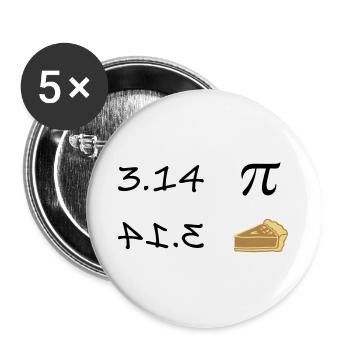Pi - Pie - Buttons large 2.2''/56 mm (5-pack) - white - Front