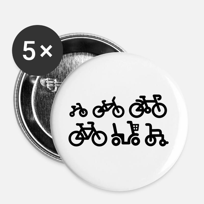 Evolution bicycle racing cycling bicycle racing - Buttons large 2.2''/56 mm (5-pack) - white