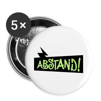 ABSTAND HALTEN Sprechblase Kinder Virus Grippe - Buttons groß 56 mm (5er Pack) - Weiß - Vorne