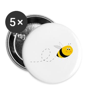 small bee - Buttons large 2.2''/56 mm (5-pack) - white - Front