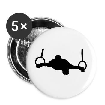 Man in the rings gymnastics exercise - Buttons large 2.2''/56 mm (5-pack) - white - Front