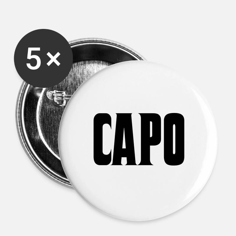 capo - Buttons groß 56 mm (5er Pack) - Weiß