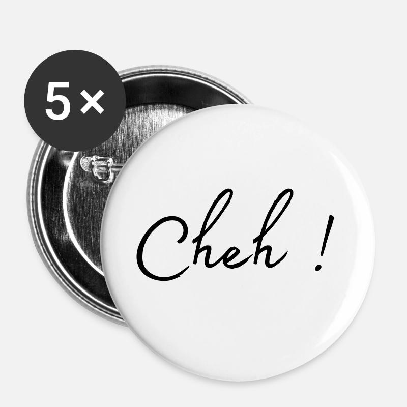 Cheh! - Buttons large 2.2''/56 mm (5-pack) - white