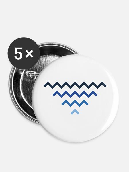 Wellen - Buttons groß 56 mm (5er Pack) - Weiß