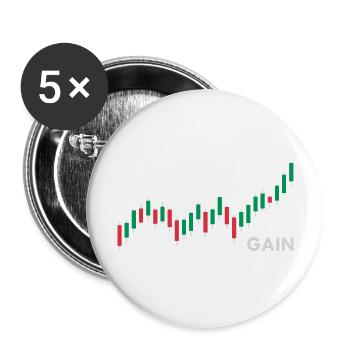Forex Trader - Candlestick Chart - Trading Shirt - Buttons large 2.2''/56 mm (5-pack) - white - Front
