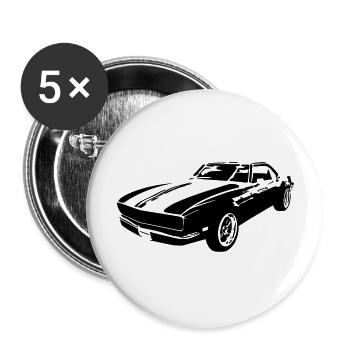 Revved Elegance: Classic Muscle unleashed - Buttons large 2.2''/56 mm (5-pack) - white - Front