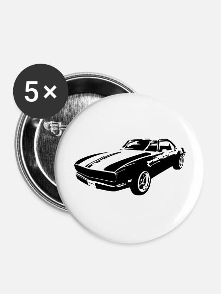 Revved Elegance: Classic Muscle unleashed - Buttons large 2.2''/56 mm (5-pack) - white