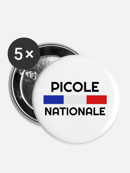 12. Nationale 1. - Buttons groß 56 mm (5er Pack) - Weiß