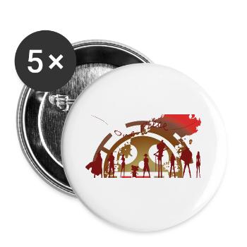 One Piece Logo - Lot de 5 grands badges (56 mm) - blanc - Devant