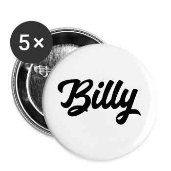Billy Custom Text Birthday Name - Buttons large 2.2''/56 mm (5-pack) - white - Front
