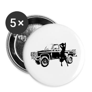 Voiture - Lot de 5 grands badges (56 mm) - blanc - Devant
