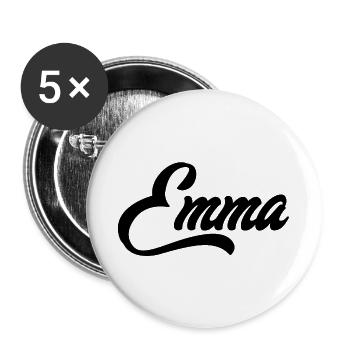 Emma Name - Buttons large 2.2''/56 mm (5-pack) - white - Front