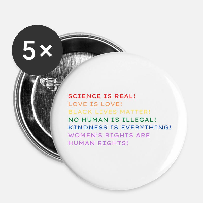 Science is real! - Buttons large 2.2''/56 mm (5-pack) - white