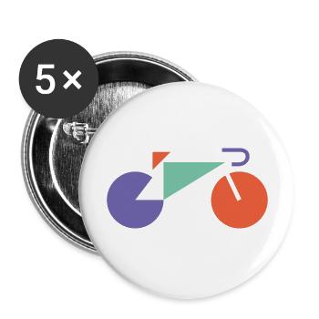 Design de vélo vintage pour les vrais maniaques de vélo - Lot de 5 grands badges (56 mm) - blanc - Devant