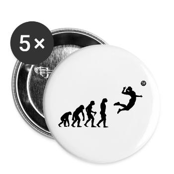 Volley développement Evolution Sport Volley-ball Gesc - Lot de 5 grands badges (56 mm) - blanc - Devant