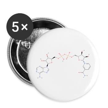 Nicotinamid-Adenin-Dinukleotid-Molekül - Farbe - Buttons groß 56 mm (5er Pack) - Weiß - Vorne