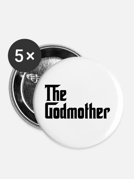 Die Patin! - Buttons groß 56 mm (5er Pack) - Weiß
