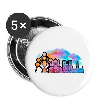 Belgien bunt by The Manzanita`s - Buttons groß 56 mm (5er Pack) - Weiß - Vorne