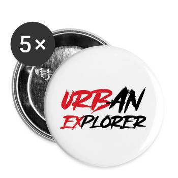Urban Explorer - Urbex - Buttons large 2.2''/56 mm (5-pack) - white - Front